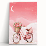 Girls Bedroom Art – Dreamy Bicycle and Roses Watercolor Print
