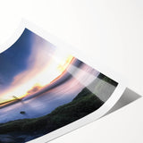 Landscape bridge artwork printed on high-quality canvas, showcasing intricate details and vibrant colors, rolled securely in a protective tube for easy display and transport.