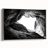 Framed landscape canvas artwork depicting majestic canyons with vibrant colors and intricate details, set in a stylish silver frame, perfect for home decor enhancement.