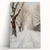 Stretched canvas art piece depicting a serene landscape with vibrant colors, showcasing rolling hills, a tranquil river, and a colorful sky, perfect for home decor.