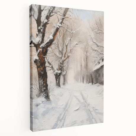 Stretched canvas artwork showcasing a vibrant landscape design, featuring lush greenery and a serene sky, viewed from the side to highlight its depth and texture. Perfect for enhancing home decor with nature-inspired themes.