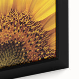 Close-up of textured black wall art featuring colorful florals on a framed canvas, ideal for living room decor.