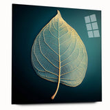 Close-up of green leaves printed on acrylic glass, suitable for bedroom or dining room decor.