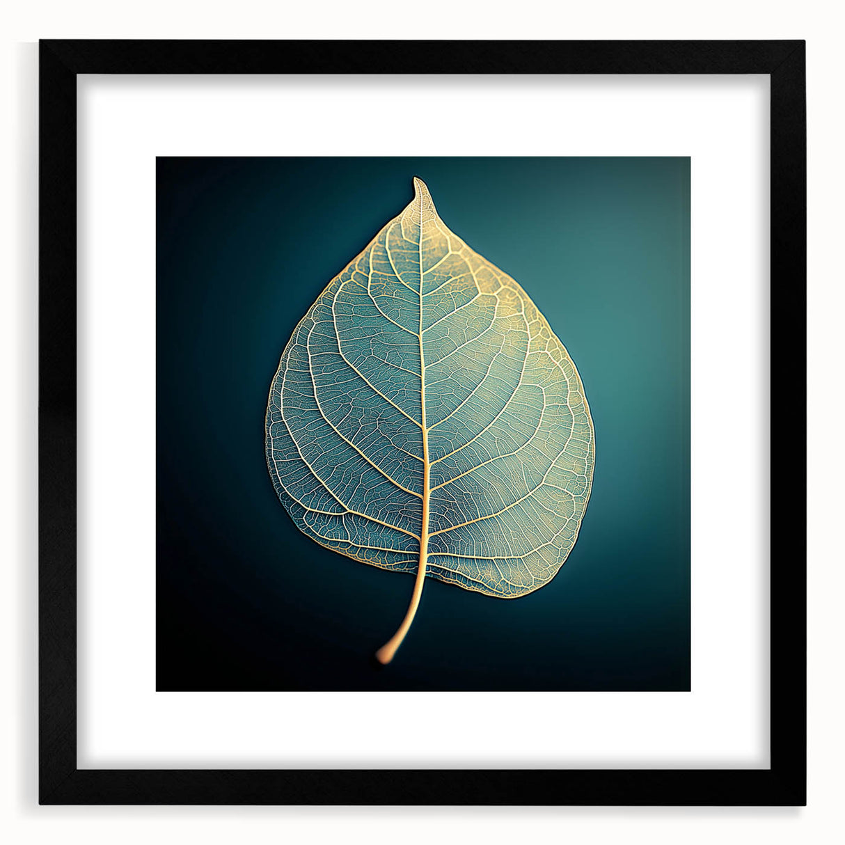 Extra large abstract art print featuring vibrant, colorful textured leaves on a black framed canvas.
