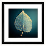 Extra large abstract art print featuring vibrant, colorful textured leaves on a black framed canvas.