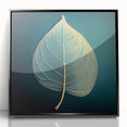 Large abstract wall art featuring close-up leaves in shades of green and brown on a framed acrylic.