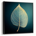Black and white close-up of leaves on a framed canvas, ideal for bedroom wall art in a vintage style.
