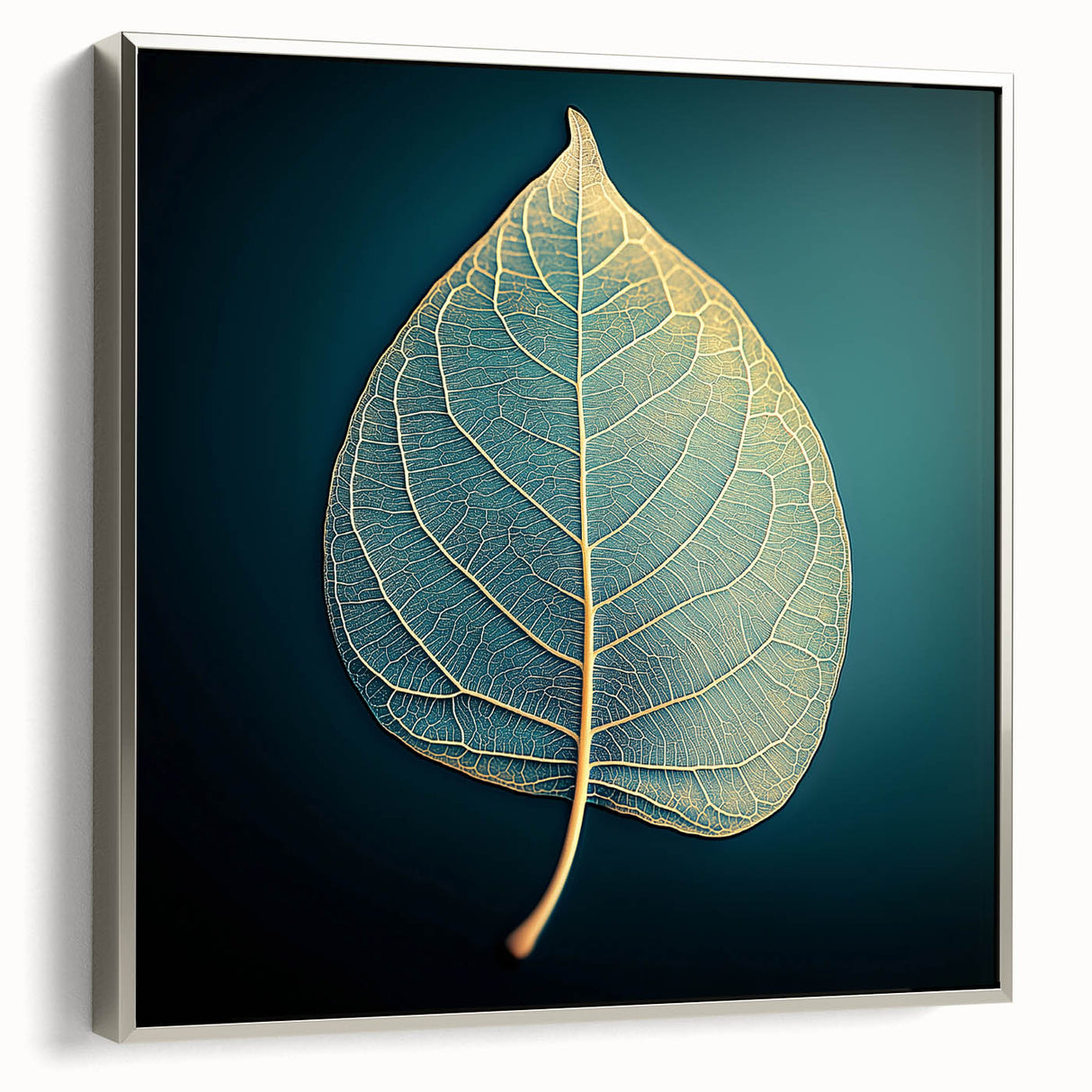 Framed canvas featuring a close-up of green leaves, ideal for adding a touch of nature to any room.