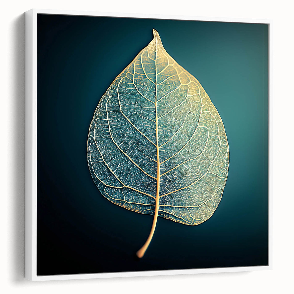Vintage poster art of vibrant green leaves on a large framed canvas, ideal for living room decor.