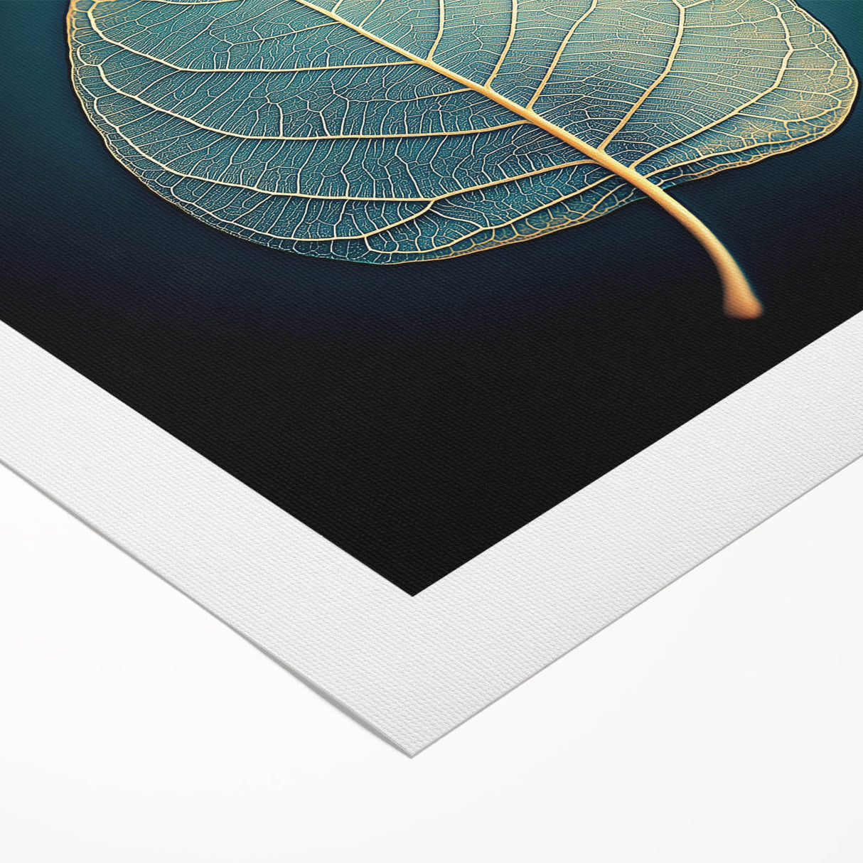 Art deco poster featuring close-up of green leaves on extra large rolled canvas.