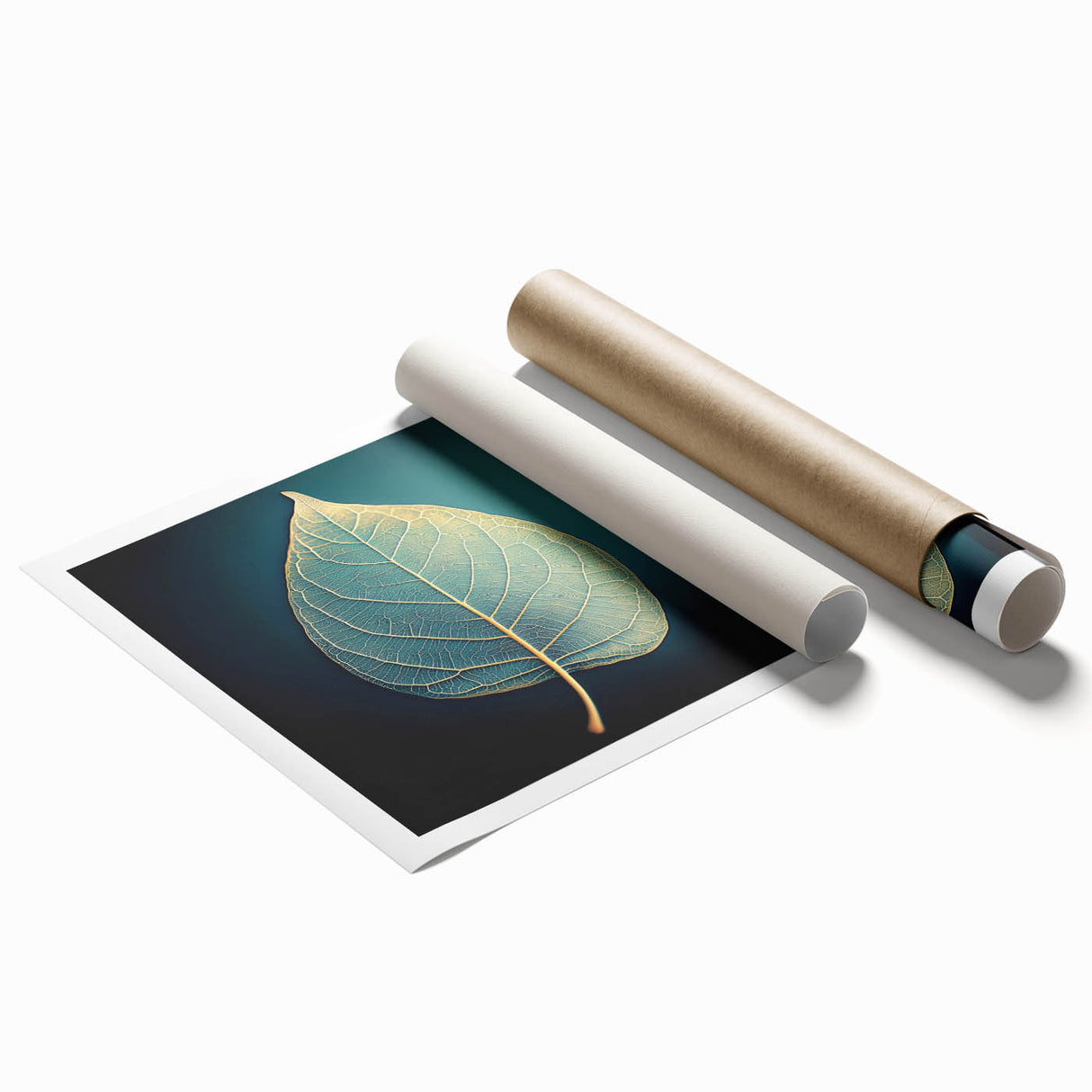 Extra large rolled print featuring close-up of green leaves, ideal for classy bathroom wall art.