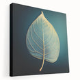 Close-up of green leaves on a large stretched canvas, ideal for kitchen wall art.