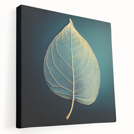 Close-up of green leaves on a large stretched canvas, ideal for kitchen wall art.
