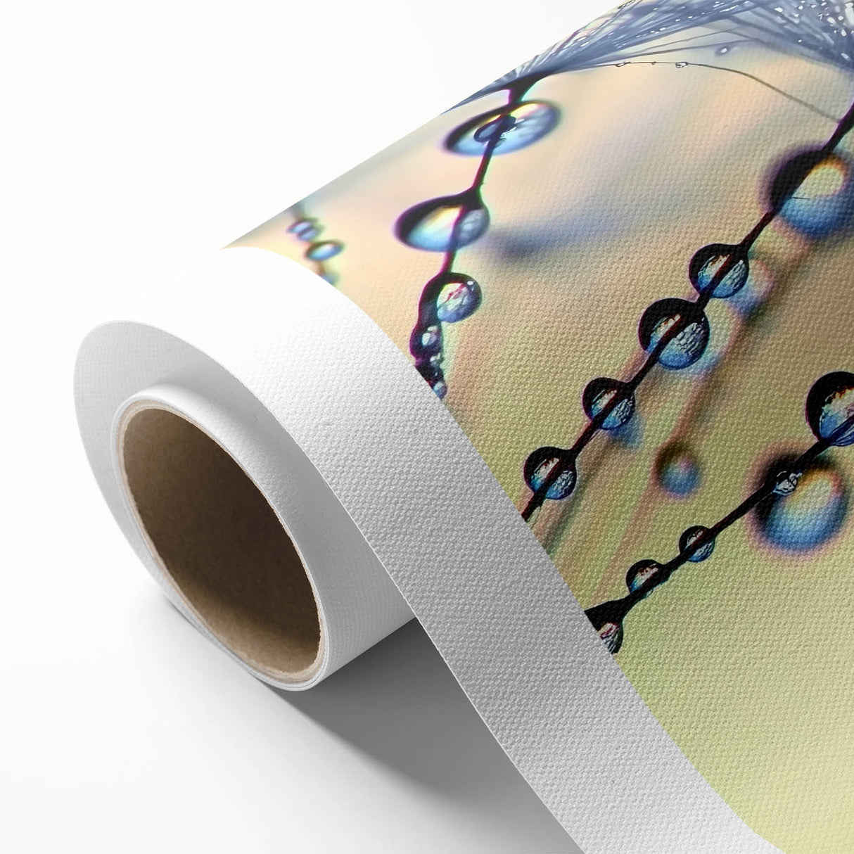 Art deco poster featuring close-up water imagery in muted blue tones on rolled canvas, ideal for nursery wall art.
