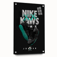 Nike x KAWS Black Jordan 4 Pop Art Wall Art – Bold Black & Teal Canvas