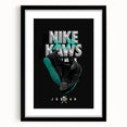 Nike x KAWS Black Jordan 4 Pop Art Wall Art – Bold Black & Teal Canvas