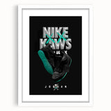 Nike x KAWS Black Jordan 4 Pop Art Wall Art – Bold Black & Teal Canvas