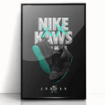 Nike x KAWS Black Jordan 4 Pop Art Wall Art – Bold Black & Teal Canvas
