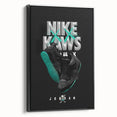 Nike x KAWS Black Jordan 4 Pop Art Wall Art – Bold Black & Teal Canvas