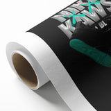 Nike x KAWS Black Jordan 4 Pop Art Wall Art – Bold Black & Teal Canvas