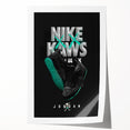 Nike x KAWS Black Jordan 4 Pop Art Wall Art – Bold Black & Teal Canvas