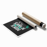 Nike x KAWS Black Jordan 4 Pop Art Wall Art – Bold Black & Teal Canvas