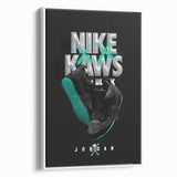 Nike x KAWS Black Jordan 4 Pop Art Wall Art – Bold Black & Teal Canvas