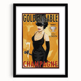Retro Golden Sable Champagne Poster - Vintage Bar Wall Art