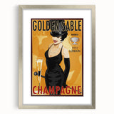 Retro Golden Sable Champagne Poster - Vintage Bar Wall Art