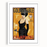 Retro Golden Sable Champagne Poster - Vintage Bar Wall Art