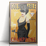 Retro Golden Sable Champagne Poster - Vintage Bar Wall Art