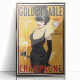Retro Golden Sable Champagne Poster - Vintage Bar Wall Art