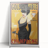 Retro Golden Sable Champagne Poster - Vintage Bar Wall Art