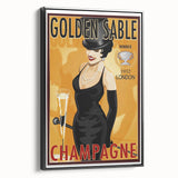 Retro Golden Sable Champagne Poster - Vintage Bar Wall Art