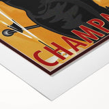 Retro Golden Sable Champagne Poster - Vintage Bar Wall Art