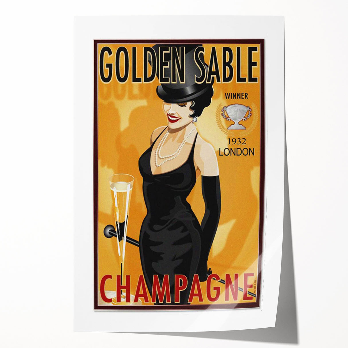 Retro Golden Sable Champagne Poster - Vintage Bar Wall Art