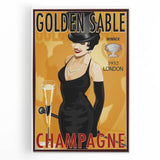 Retro Golden Sable Champagne Poster - Vintage Bar Wall Art