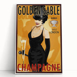 Retro Golden Sable Champagne Poster - Vintage Bar Wall Art
