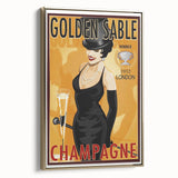 Retro Golden Sable Champagne Poster - Vintage Bar Wall Art