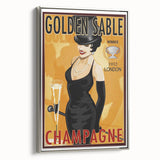 Retro Golden Sable Champagne Poster - Vintage Bar Wall Art