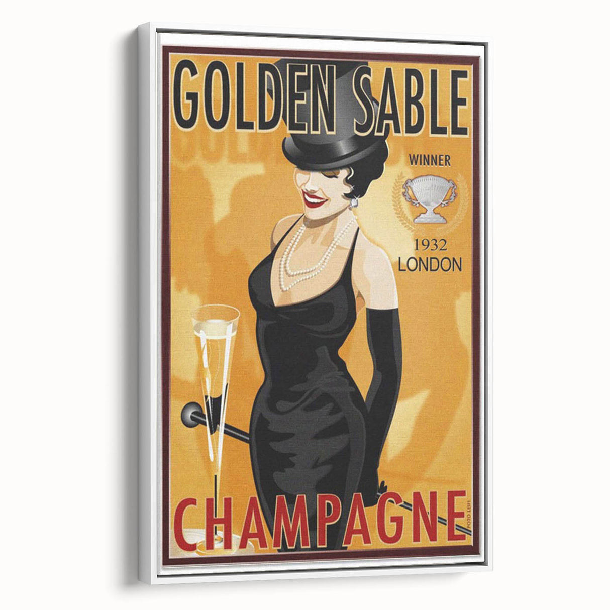Retro Golden Sable Champagne Poster - Vintage Bar Wall Art