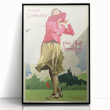 Retro Germany Golf Travel Poster – Vintage Golfing Art