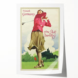 Retro Germany Golf Travel Poster – Vintage Golfing Art