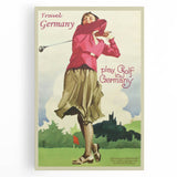 Retro Germany Golf Travel Poster – Vintage Golfing Art