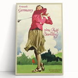 Retro Germany Golf Travel Poster – Vintage Golfing Art