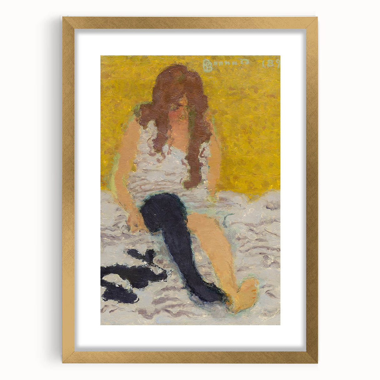 Classical Realism Painting | Woman Putting on Stockings Art Print