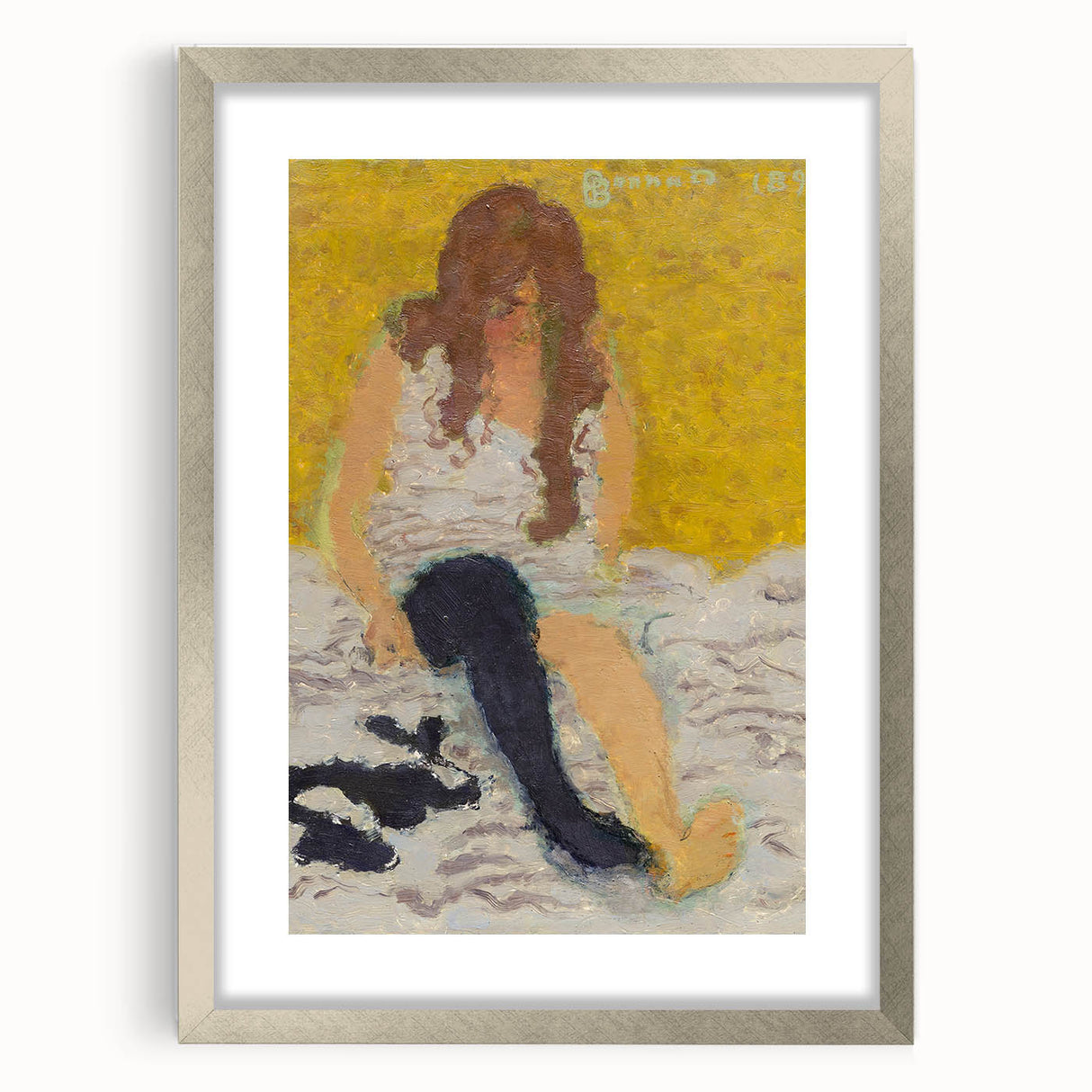 Classical Realism Painting | Woman Putting on Stockings Art Print