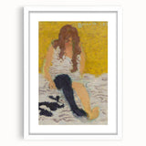 Classical Realism Painting | Woman Putting on Stockings Art Print