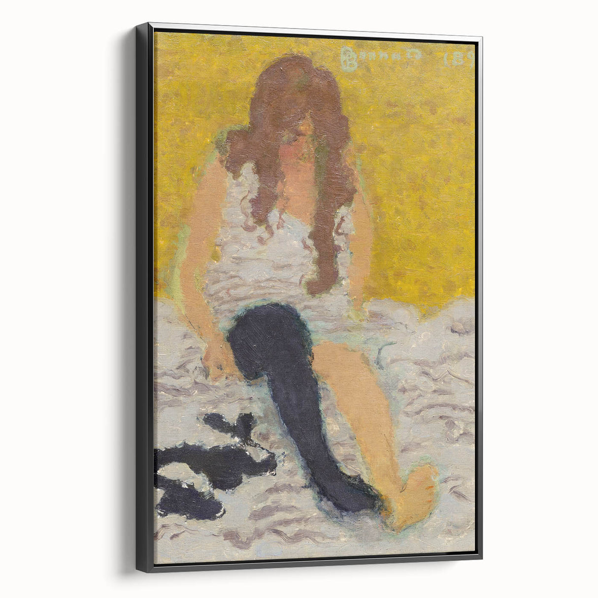Classical Realism Painting | Woman Putting on Stockings Art Print