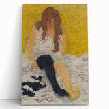 Classical Realism Painting | Woman Putting on Stockings Art Print